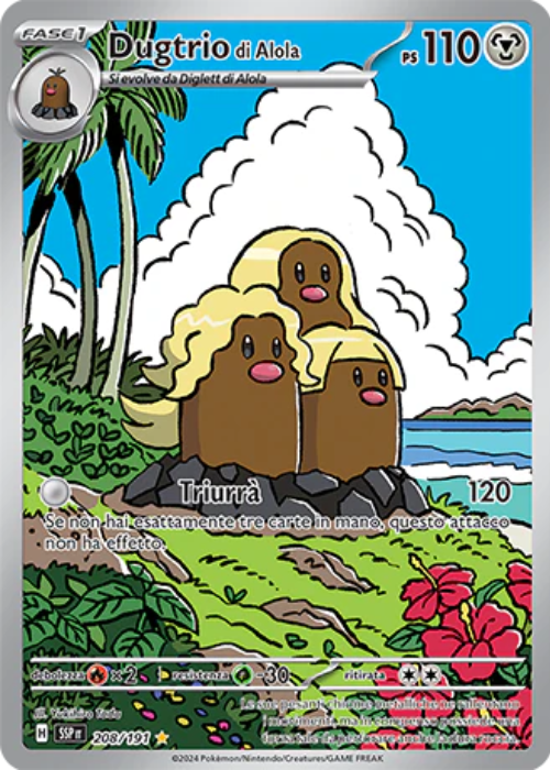 Pokémon Dugtrio di Alola 208/191 Scintille Folgoranti ITA