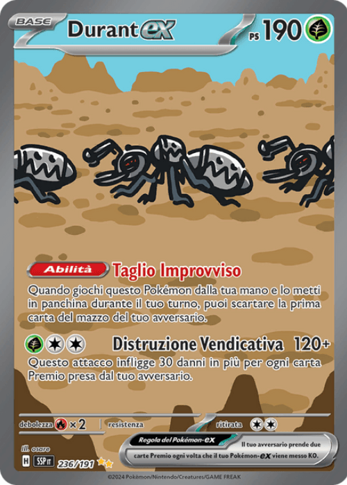 Pokémon Durant ex 236/191 Scintille Folgoranti ITA
