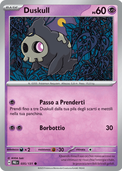 Pokémon Duskull 035/131 Reverse Masterball Evoluzioni Prismatiche ITA