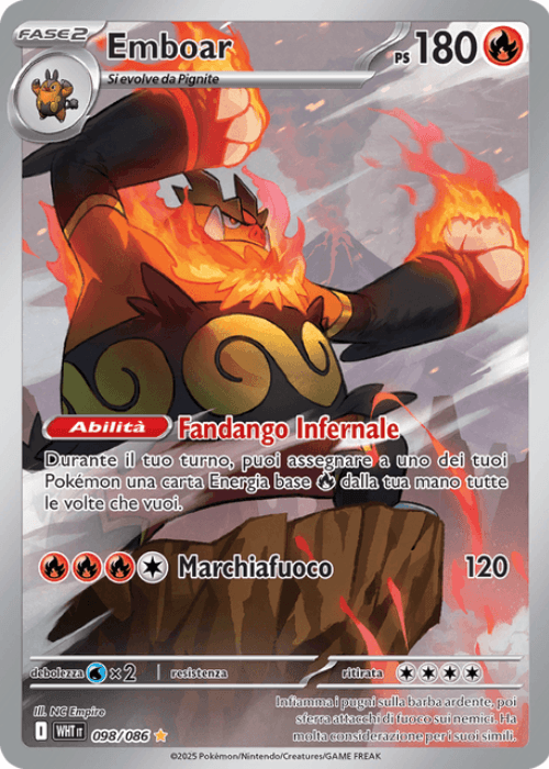 Pokémon Emboar 098/086 Fuoco Bianco ITA