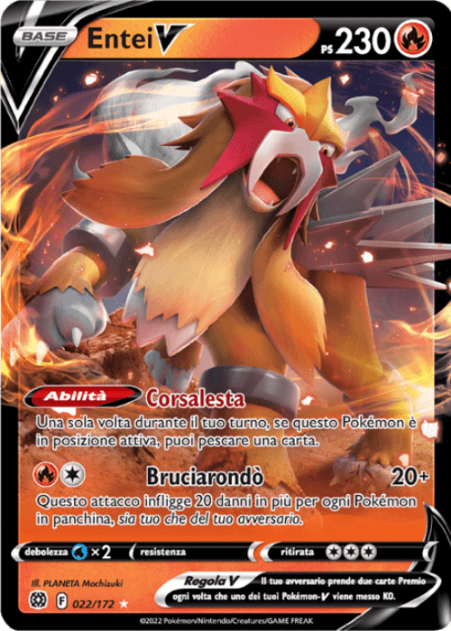 Pokémon Entei V 022/172 Astri Lucenti ITA