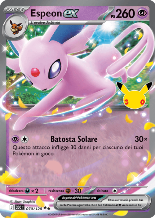 Pokémon Espeon ex 070/128 30° Anniversario ITA