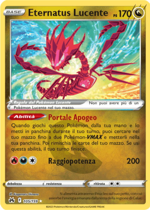 Pokémon Eternatus Lucente 105/159 Zenit Regale ITA