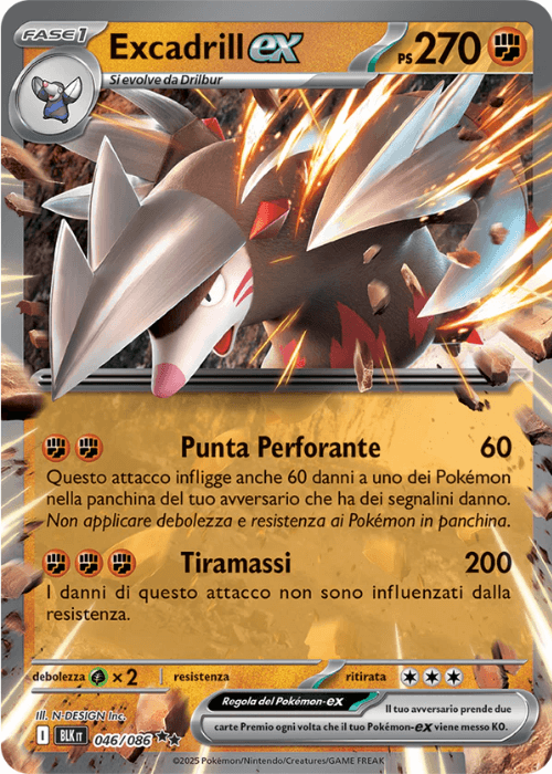 Pokémon Excadrill ex 046/086 Luce Nera ITA