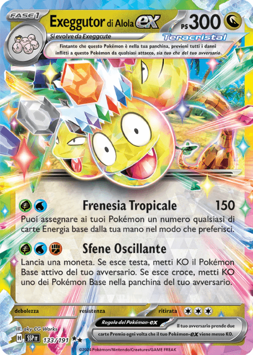 Pokémon Exeggutor di Alola ex 133/191 Scintille Folgoranti ITA