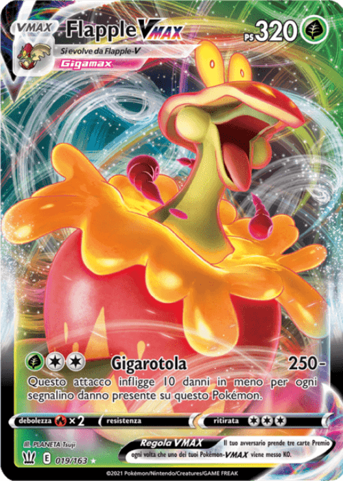 Pokémon Flapple Vmax 019/163 Stili di Lotta ITA