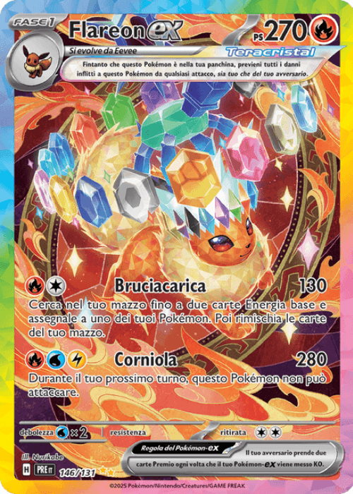 Pokémon Flareon ex 146/131 Evoluzioni Prismatiche ITA