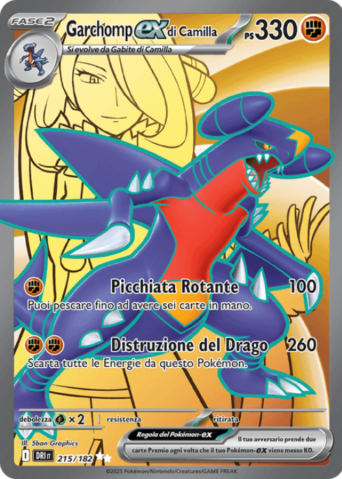 Pokémon Garchomp ex di Camilla 215/182 Rivali Predestinati ITA