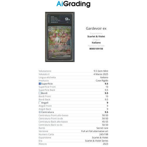 Pokémon Gardevoir ex SVI 245/198 AiGrading Voto 9,5