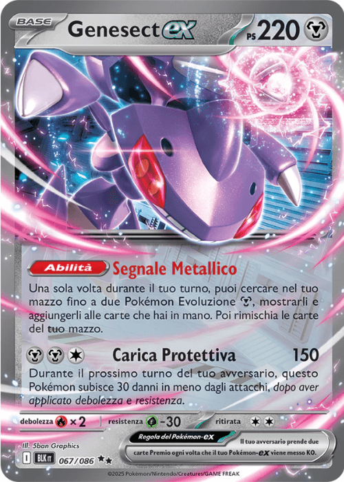 Pokémon Genesect ex 067/086 Luce Nera ITA