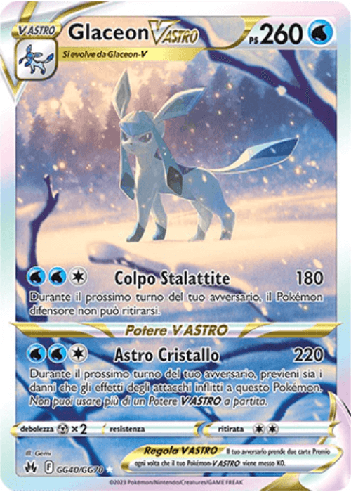 Pokémon Glaceon V Astro GG40/GG70 Zenit Regale ITA