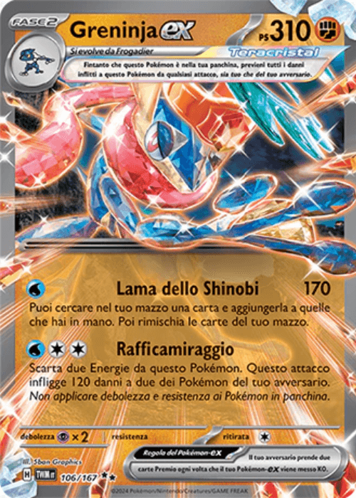Pokémon Greninja ex 106/167 Crepuscolo Mascherato ITA