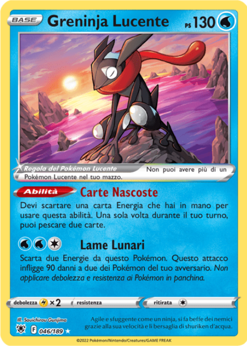 Pokémon Greninja Lucente 046/189 Lucentezza Siderale ITA