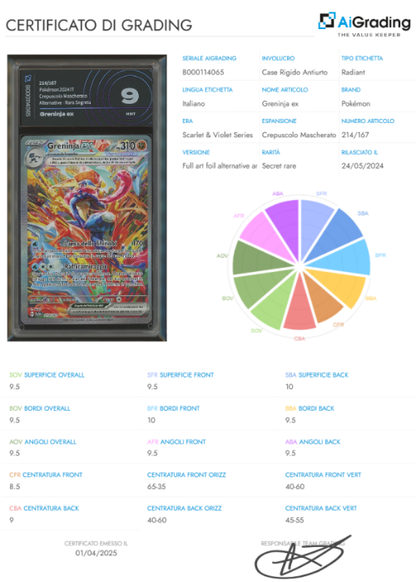 Pokémon Greninja ex TWM 214/167 AiGrading Voto 9