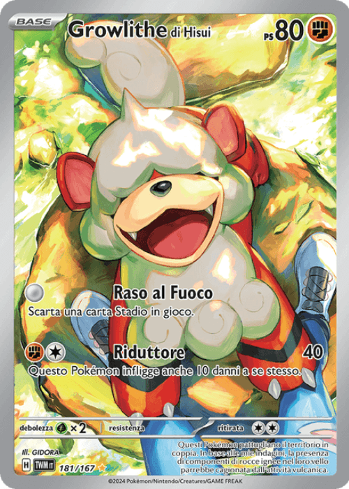 Pokémon Growlithe di Hisui 181/167 Crepuscolo Mascherato ITA