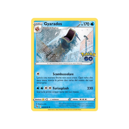 Pokémon Gyarados Holo Reverse 022/078 Pokémon Go ITA