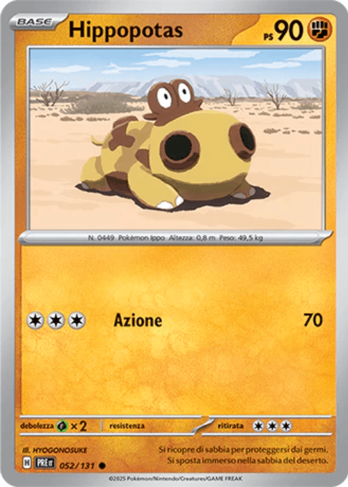 Pokémon Hippopotas 052/131 Reverse Masterball Evoluzioni Prismatiche ITA