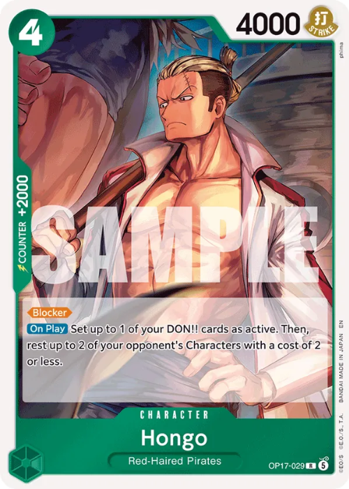 One Piece Hongo Rare OP17-029 ENG