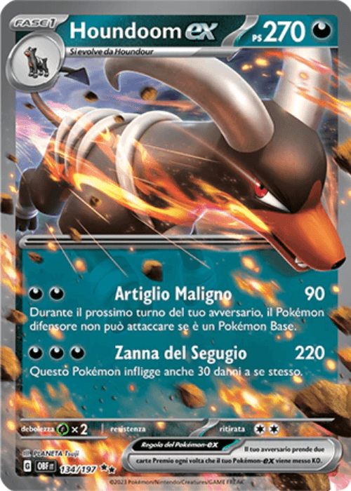 Pokémon Houndoom ex 134/197 Ossidiana Infuocata ITA