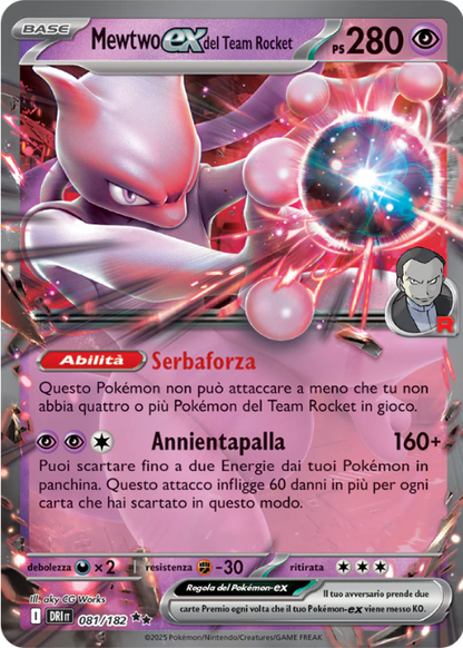 Pokémon Mewtwo ex del Team Rocket 081/182 Rivali Predestina ITA