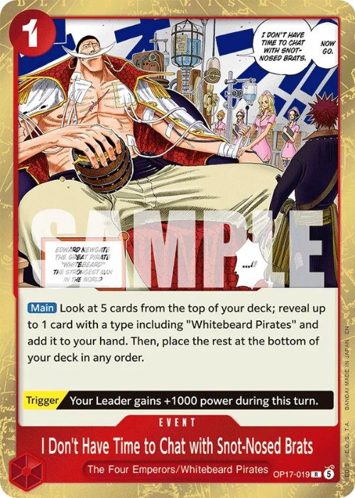 One Piece I Don't Have Time to Chat with Snot-Nosed Brats Rare OP17-019 ENG