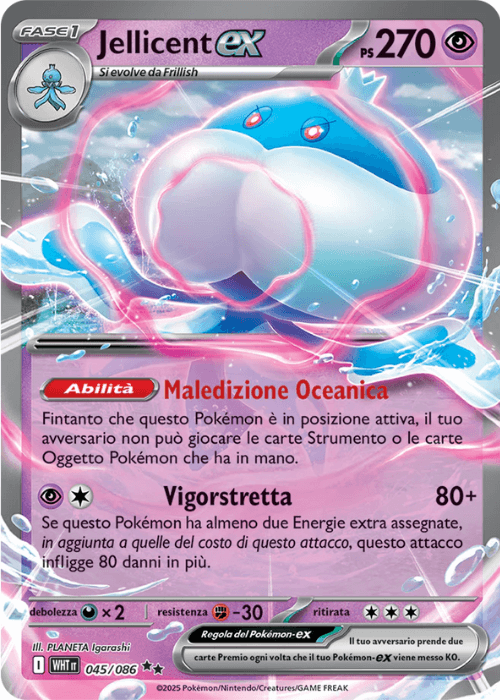 Pokémon Jellicent ex 045/086 Fuoco Bianco ITA