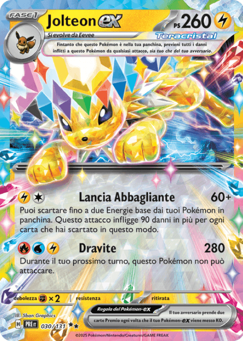 Pokémon Jolteon ex 030/131 Evoluzioni Prismatiche ITA