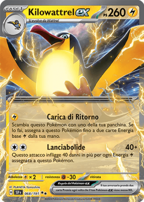Pokémon Kilowattrel ex 068/191 Scintille Folgoranti ITA