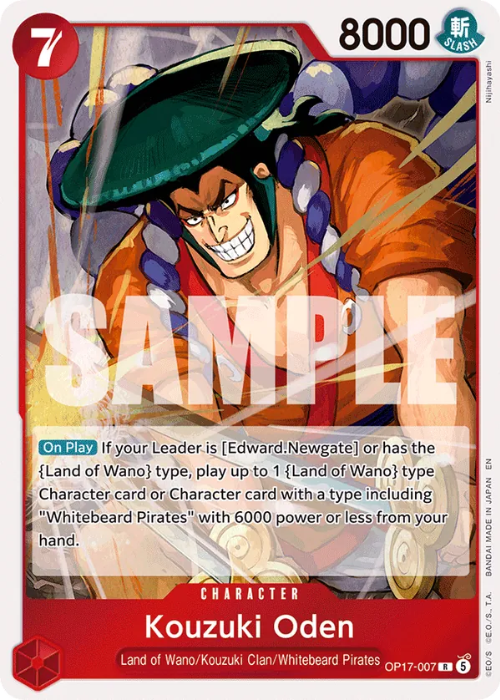 One Piece Kouzuki Oden Rare OP17-007 ENG