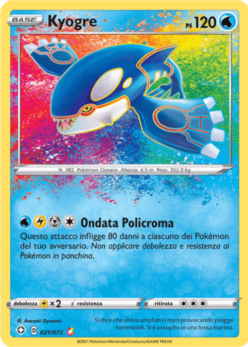 Pokémon Kyogre 021/072 Destino Splendente ITA