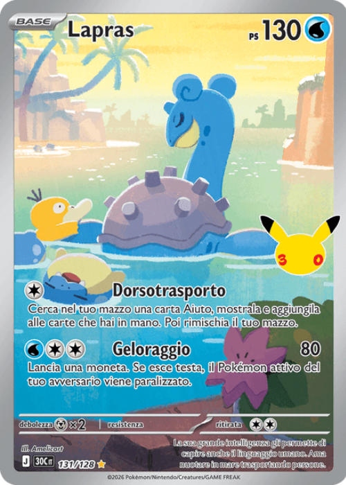 Pokémon Lapras 131/128 30° Anniversario ITA