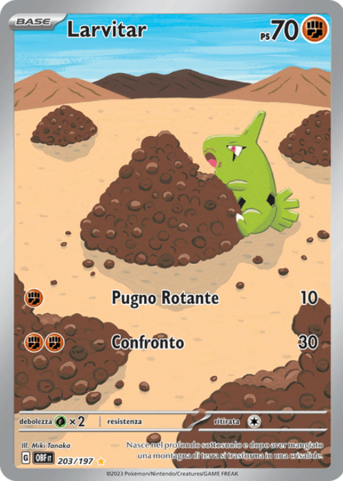 Pokémon Larvitar 203/197 Ossidiana Infuocata ITA