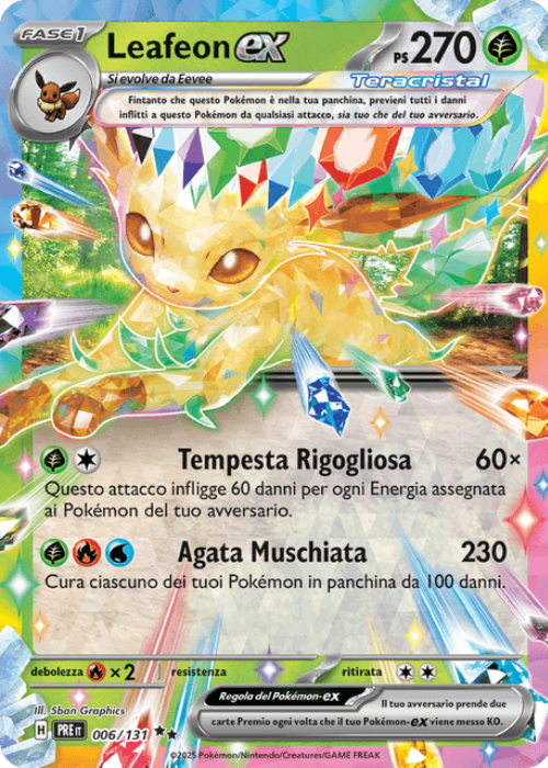 Pokémon Leafeon ex 006/131 Evoluzioni Prismatiche ITA