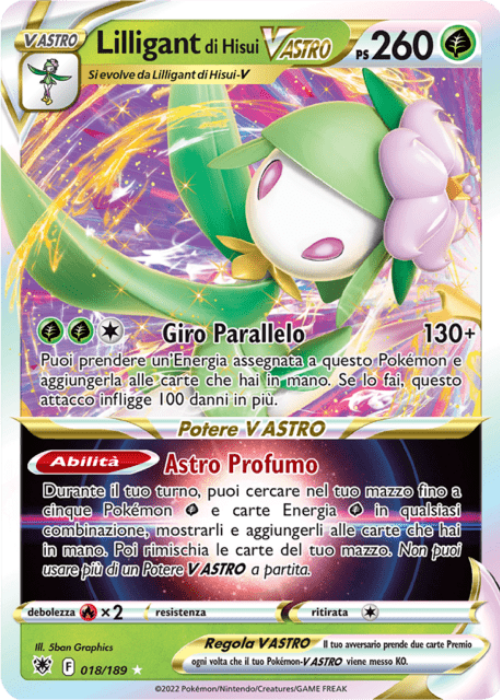 Pokémon Hisuian Lilligant VSTAR 018/189 Lucentezza Siderale ENG