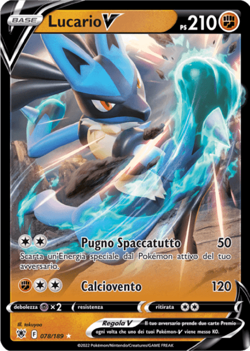 Pokémon Lucario  V 078/189 Lucentezza Siderale ITA