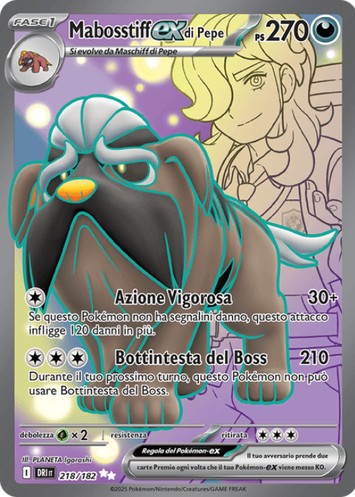 Pokémon Mabosstiff ex di Pepe 218/182 Rivali Predestinati ITA