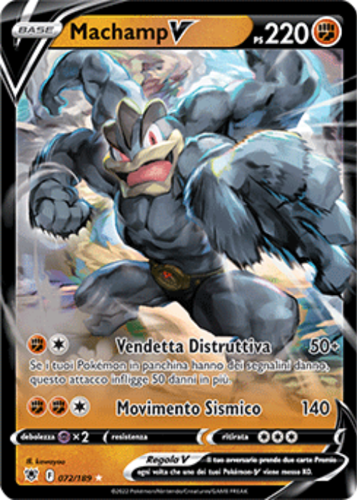 Pokémon Machamp V 072/189 Lucentezza Siderale ITA