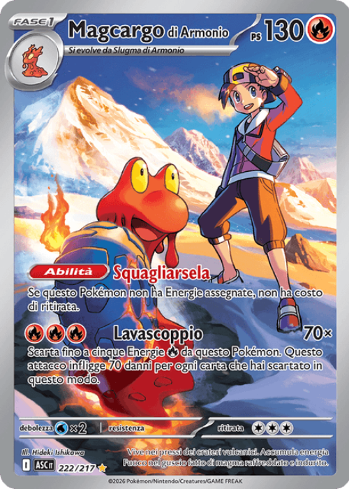 Pokémon Magcargo di Armonio 222/217 Ascesa Eroica ITA