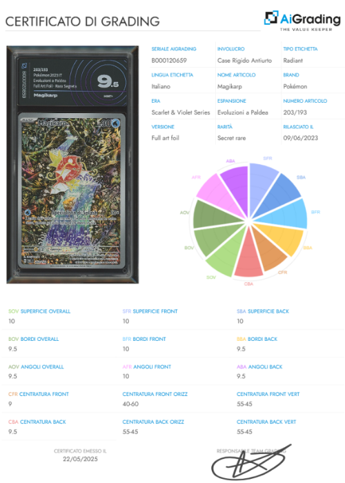 Pokémon Magikarp PAL 203/193 AiGrading Voto 9,5