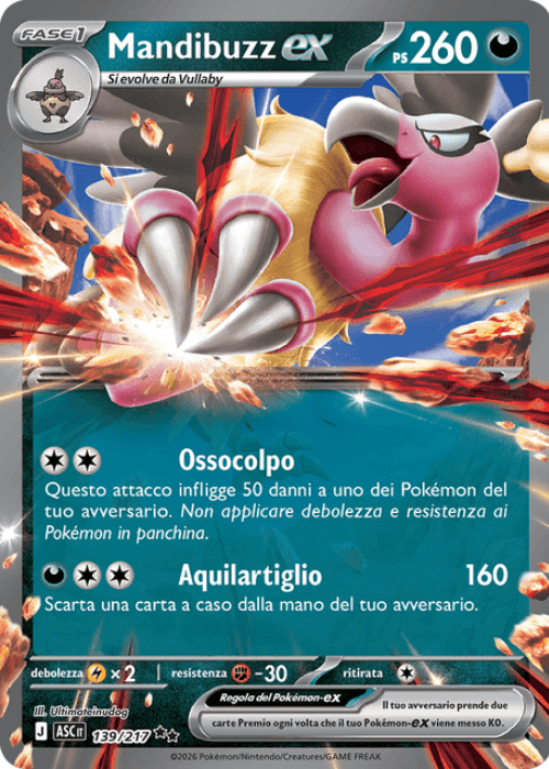 Pokémon Mandibuzz ex 139/217 Ascesa Eroica ITA