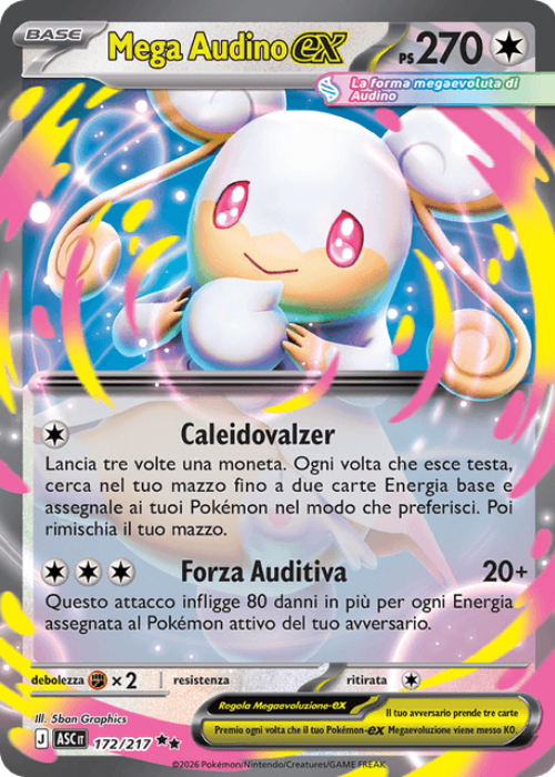 Pokémon Mega Audino ex 172/217 Ascesa Eroica ITA