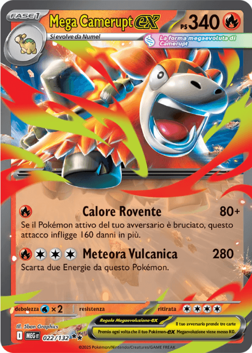 Pokémon Mega Camerupt ex 022/132 Megaevoluzione ITA
