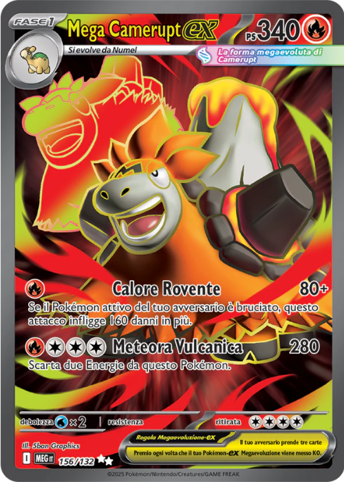 Pokémon Mega Camerupt ex 156/132 Megaevoluzione ITA