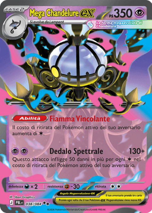 Pokémon Mega Chandelure ex 038/084 Buio Pesto ITA