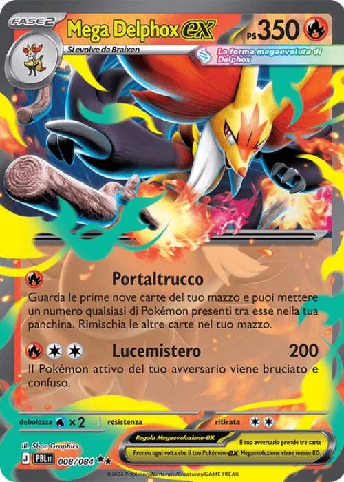 Pokémon Mega Delphox ex 008/084 Buio Pesto ITA