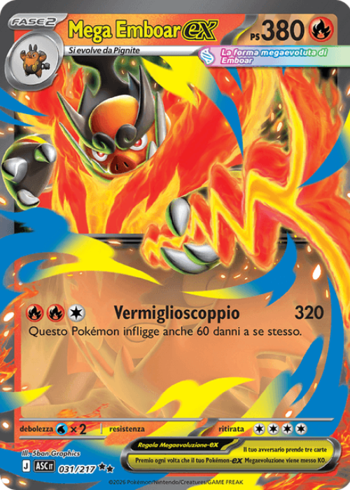 Pokémon Mega Emboar ex 031/217 Ascesa Eroica ITA