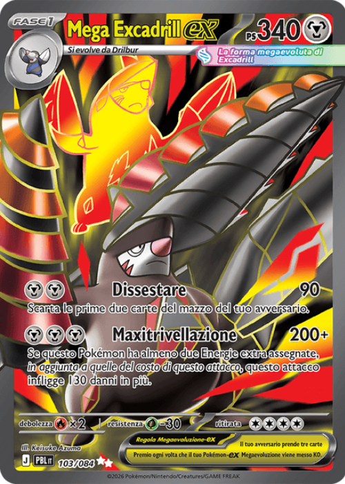 Pokémon Mega Excadrill ex 103/084 Buio Pesto ITA