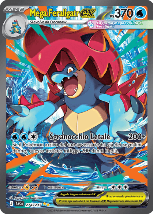Pokémon Mega Feraligatr ex 274/217 Ascesa Eroica ITA
