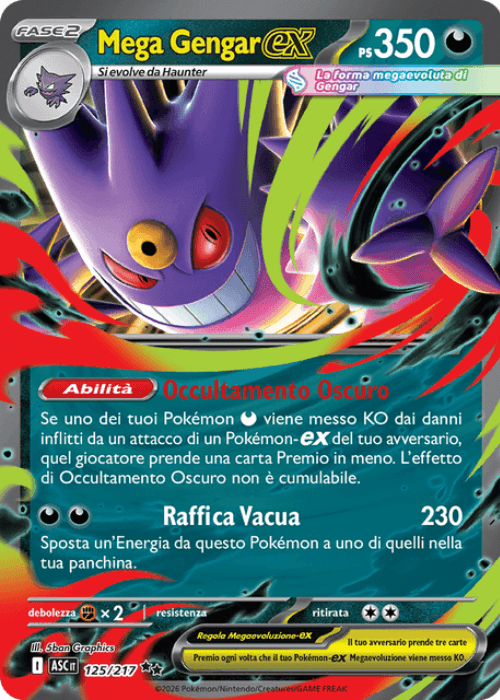 Pokémon Mega Gengar ex 125/217 Ascesa Eroica ITA