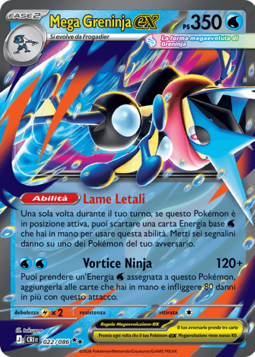 Pokémon Mega Greninja ex 022/086 Caos Nascente ITA